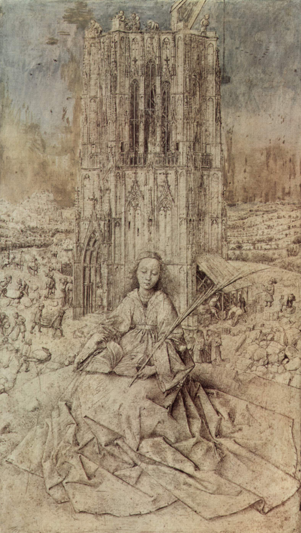 St Barbara Drawing in Detail Jan van Eyck